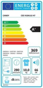 Avis sèche-linge CSEH10A1LE-47 : un bon choix pour les familles ? 4 etiquette seche linge candy