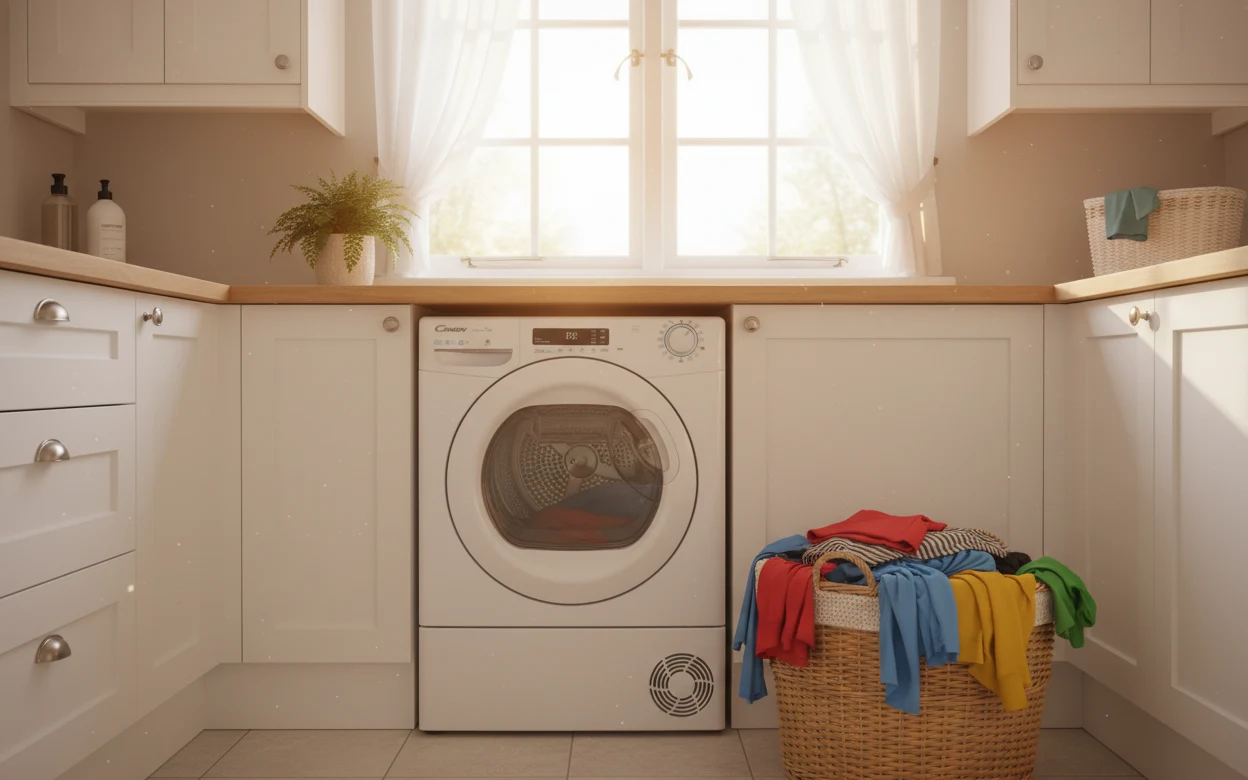 Avis Candy CSOEH10A2DE-S : appareil de séchage Candy dans une buanderie