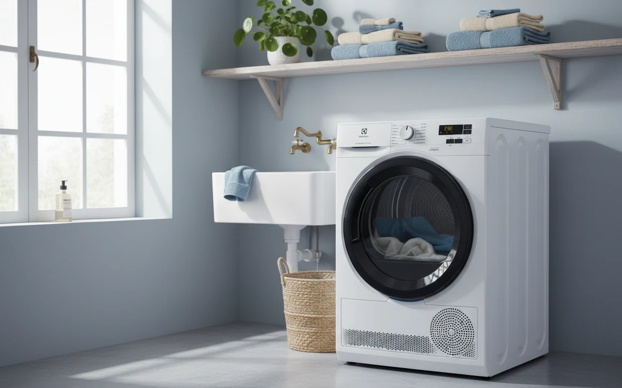 Avis Electrolux EW6HI8155DD : séchoir Electrolux dans une buanderie