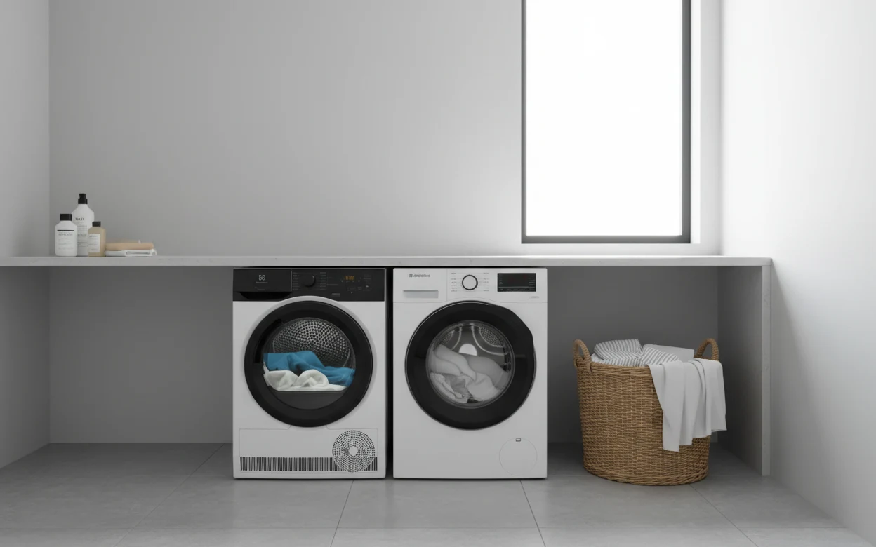 Avis Electrolux EWHE6824DB : sèche-linge Electrolux 8 kg dans une buanderie