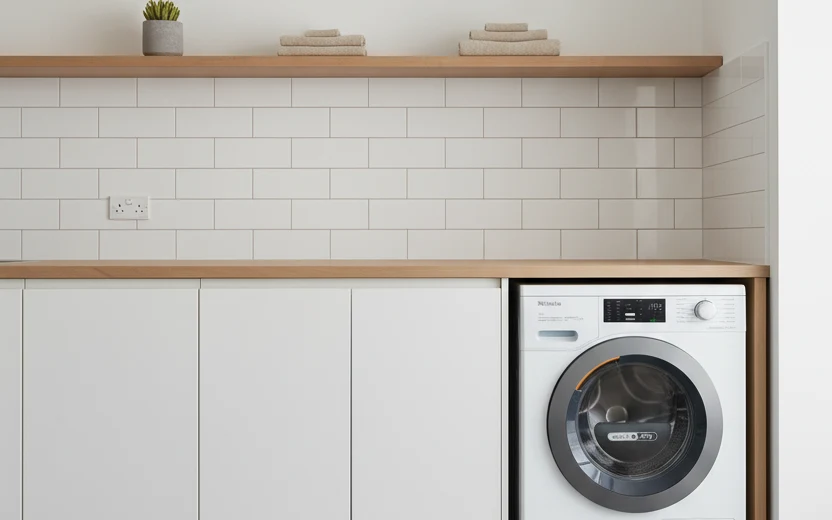 Avis Miele WTD160WCS : lave-linge séchant Miele dans une buanderie