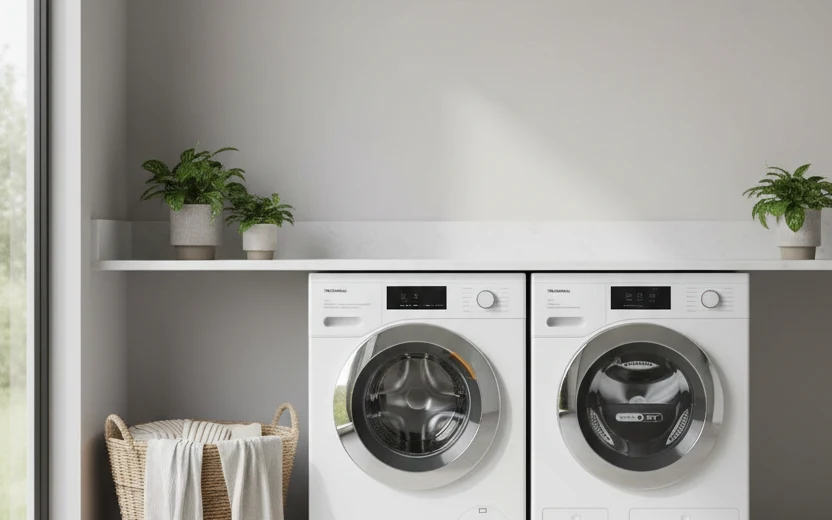 Avis Miele WTR860WPM : lave-linge séchant Miele 8 kg kg dans une buanderie