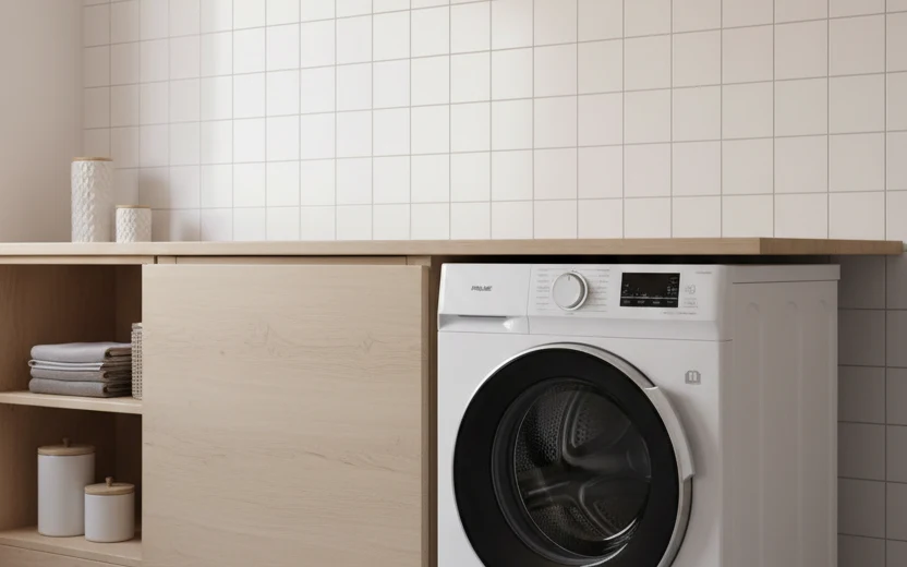 Avis Proline PWD107AD : lave-linge séchant Proline dans une buanderie